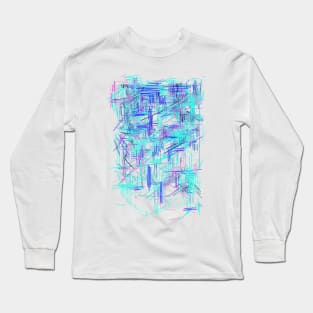 Blue Background- Abstract Color Pattern Long Sleeve T-Shirt